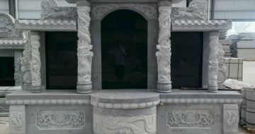 鹤壁 芝麻灰高档墓碑，土墓，可定制