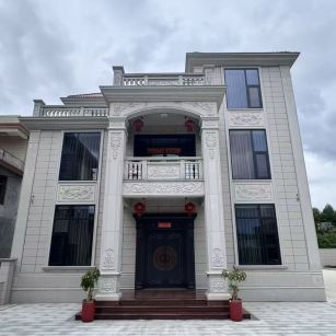 鹤壁 芝麻白石材别墅干挂案例展示