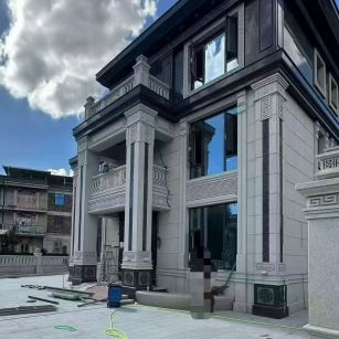 鹤壁 别墅干挂，芝麻白与芝麻黑完美配合