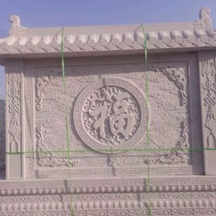 鹤壁 芝麻白花岗岩屏风，照壁，影壁
