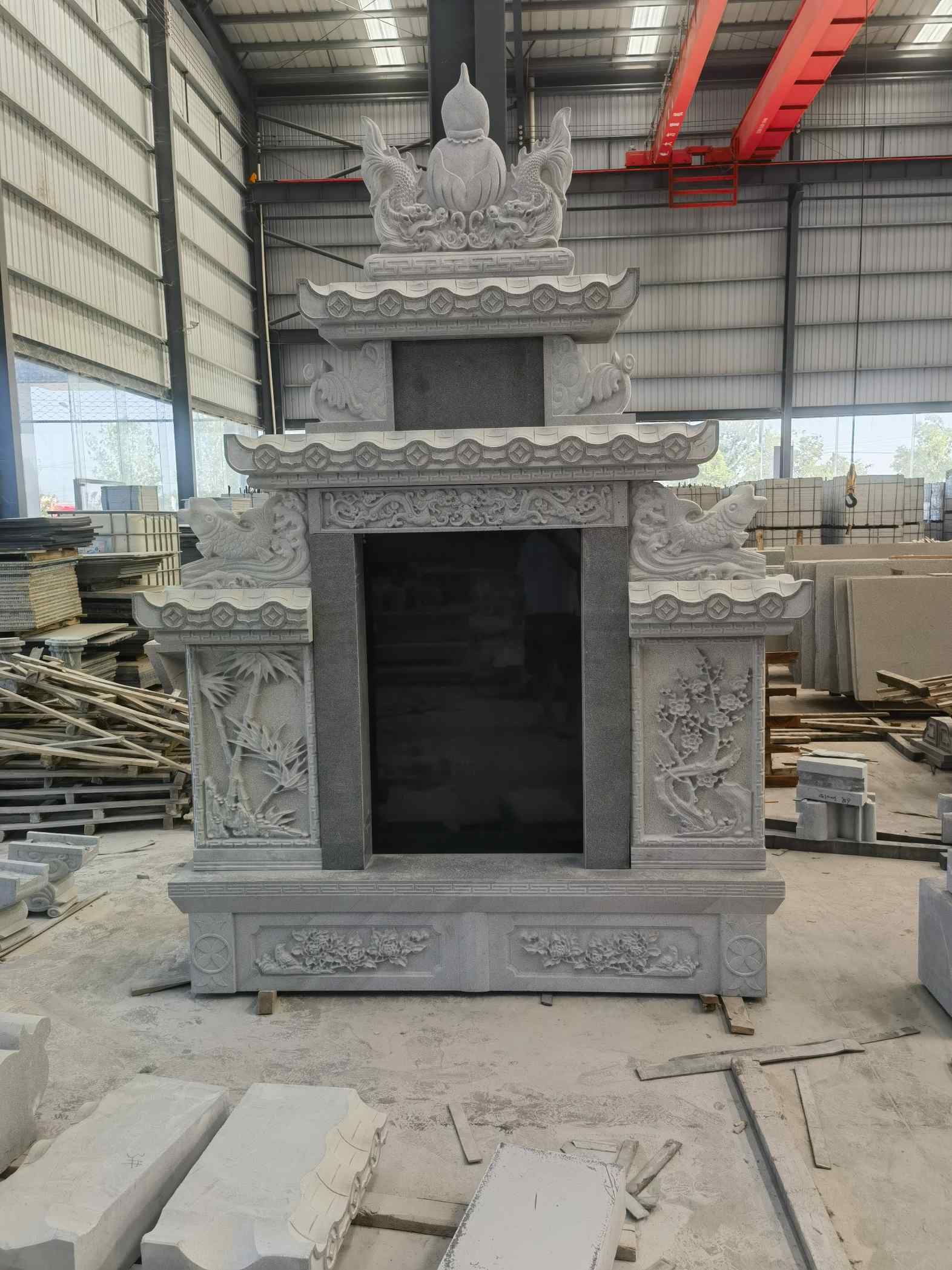 鹤壁 芝麻灰高档墓碑、土墓，一套也支持定做