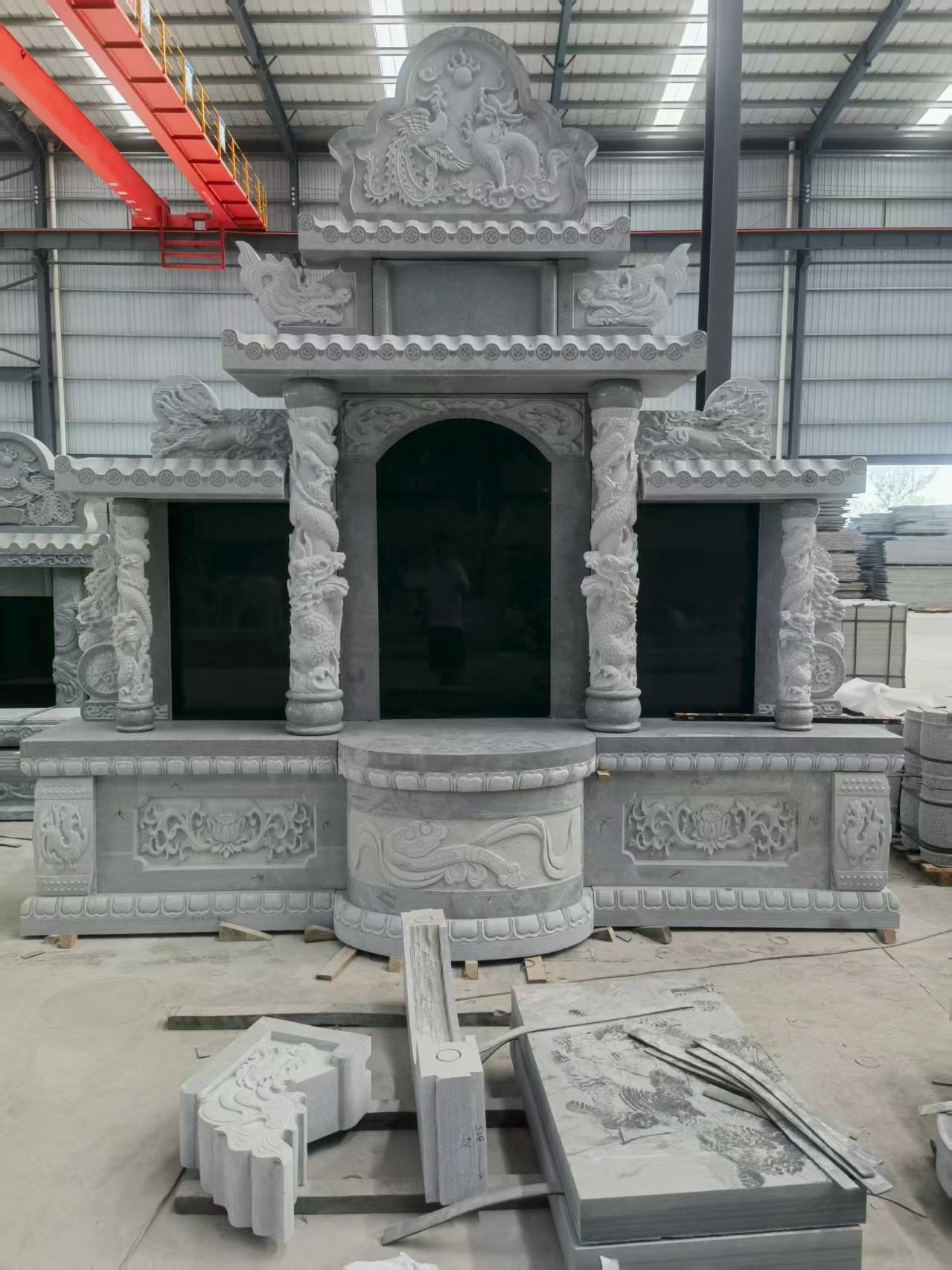 鹤壁 芝麻灰高档墓碑，土墓，可定制